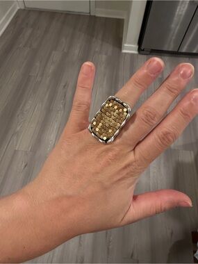 Zara Gold Mosaic Statement Ring